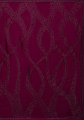 Magenta Semi Crepe Saree with Swarovski Embroidery – Elegant & Glamorous Ethnic Wear